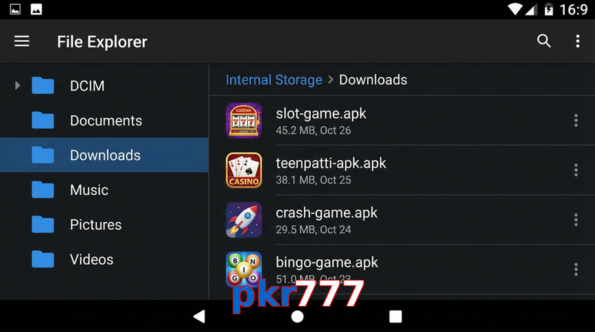 Main screen of Pkr777 gameapk page for PK players