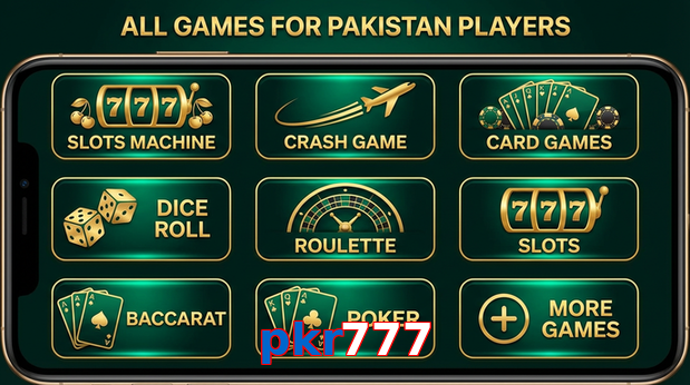 Main screen of Pkr777 games page for PK players