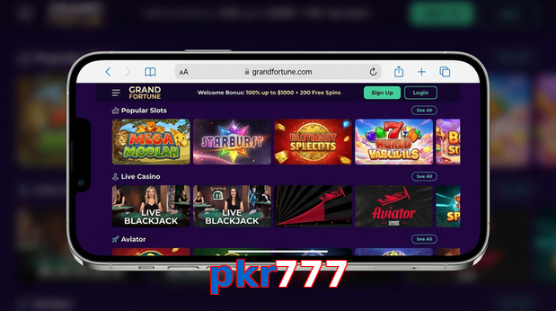 Main screen of Pkr777 ios page for PK players