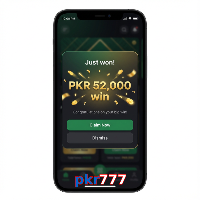 Main screen of Pkr777 win page for PK players